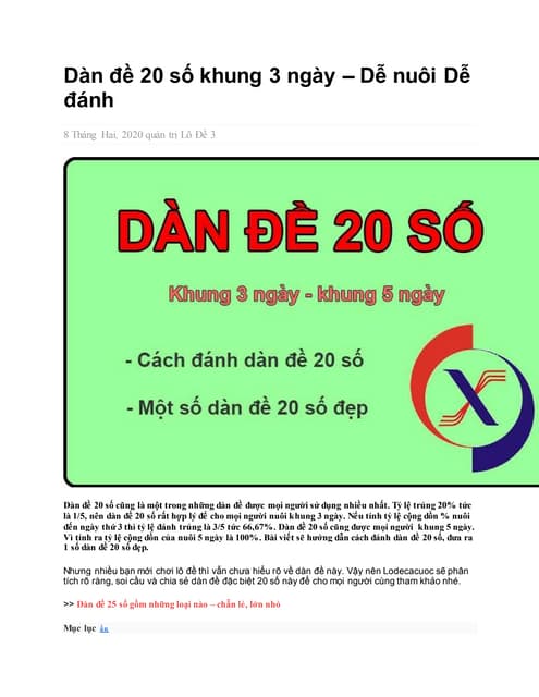 dàn đề 20 số là gì - Hình 3